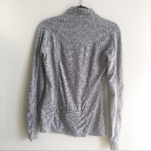 Athleta Mendoza 1/2 Zip Running Shirt Thumb Holes Space Dye Gray/Blue Size Small - Picture 2 of 16